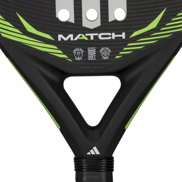 Ракетка для падел-тенісу Adidas Match 2026, чорно-зелена