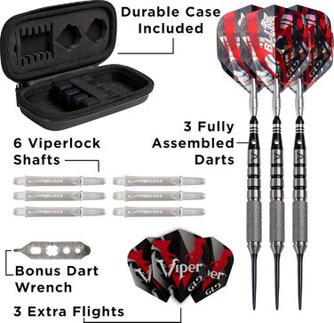 Дротики Viper Blitz 95% вольфрам, з кейсом для зберігання/подорожей, 24 г
