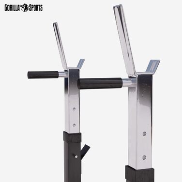 GORILLA SPORTS® Лава для жиму з підставкою, багатофункціональна, регульована висота і кут нахилу, складана, до 200 кг, чорна або біла – тренувальна лава для жиму, фітнесу, пресу