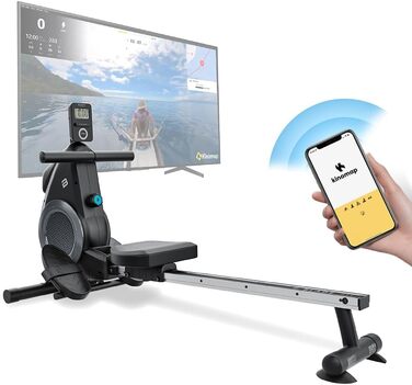 Bluefin Fitness Blade FIT: Гребний тренажер, сумісний з Kinomap, складаний, з LCD-консолью та мобільним додатком