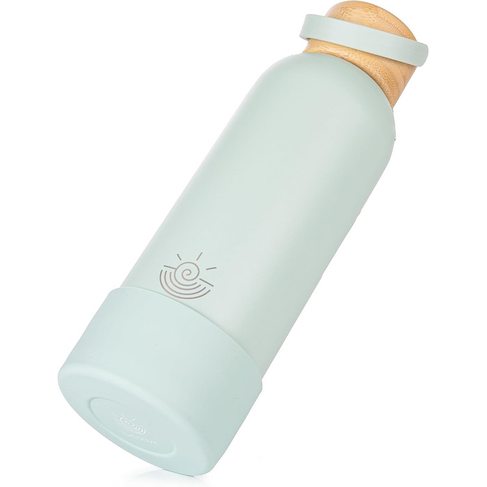 Термобутилка beloove™ 500 мл м'ятно-зелена, з нержавіючої сталі, BPA-free, з чохлом, подвійні стінки, герметична, для газованих напоїв, термос, стійка до подряпин, порошкове покриття