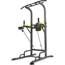 Станція для підтягувань та віджимань, турнік-стенд, тренажер для дому, чорний, 660 lbs