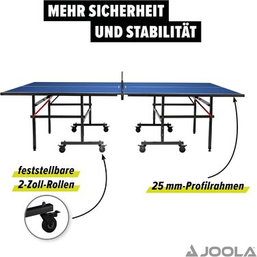 Стіл для настільного тенісу JOOLA Inside 13, складаний, для приміщень, синій, 274x152,5x76 см, із сіткою