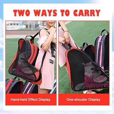 Сумка для ковзанів Tasche - для хокею, фігурного катання, лиж, червона, з регульованим ременем