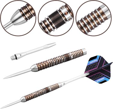 Дарти WIN.MAX Tungsten 90% (3 шт) 18-28г, металеві наконечники, професійні сталеві дротики