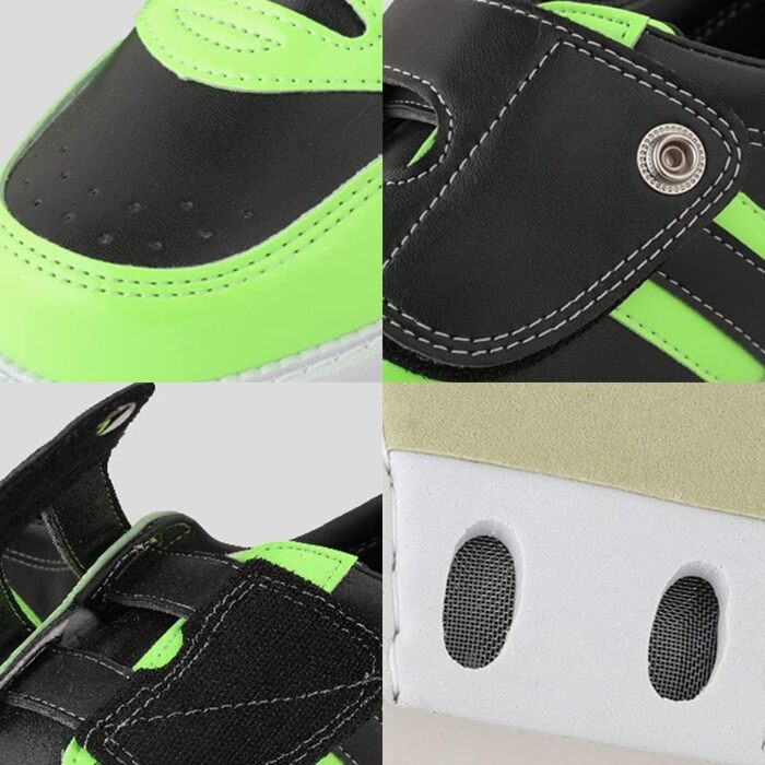 Унісекс шкіряні боулінг-шоу боулінгу SDEQA з магічною липучкою, дихаючі, зелені, 34 EU