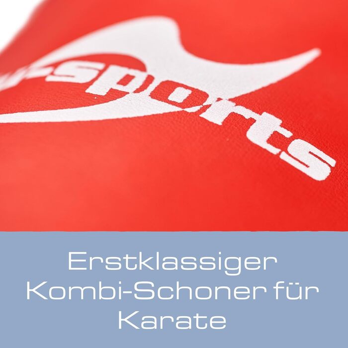 Захист гомілки Ju-Sports для карате, червоний, штучна шкіра, з піною, розміри S-XL, для змагань