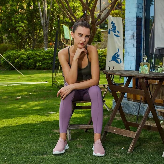 Жіночі кросівки для ходьби та тенісу TIOSEBON, дихаючі, легкі, slip-on, Mauve (42 EU)