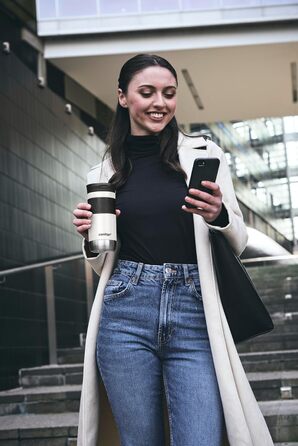 Термокружка Contigo Byron Snapseal 470 мл (сіль) - нержавіюча сталь, ізольована, герметична, для кави та напоїв на ходу, без BPA