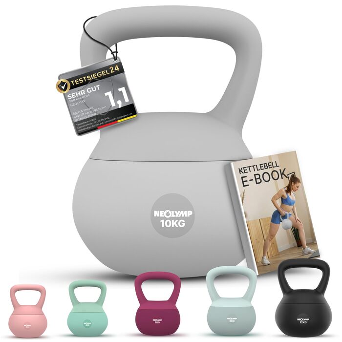 NEOLYMP Soft Kettlebell: М'яка гантеля для фітнесу з регулюванням ваги 2-12 кг. Безшумна, з амортизацією, з ергономічною ручкою. Ідеальна для дому.