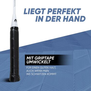 Набір для бадмінтона Apollo Match Pro 400 - ракетки для дітей та дорослих, легкі алюмінієві ракетки, комплект з сумкою, біло-чорний