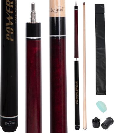 Білльярдний кий Ray Speed Heavy Hitter Jump Break, 3 частини, 14 мм наконечник з фенолу, 567-625 г, 21 oz, винно-червоний