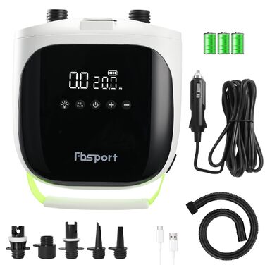 Електричний насос SUP з акумулятором 20 PSI для накачування та здуття, LCD-дисплей, для SUP-дощок, каяків, матраців