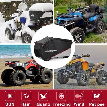 Водонепроникний чохол для квадроцикла Neverland Quad Abdeckplane, XXXL (256x110x120 см), чорний та сріблястий