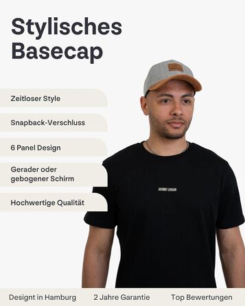 Кепка-снэпбек Johnny Urban Dean унісекс, регульований розмір, сіро-коричнева