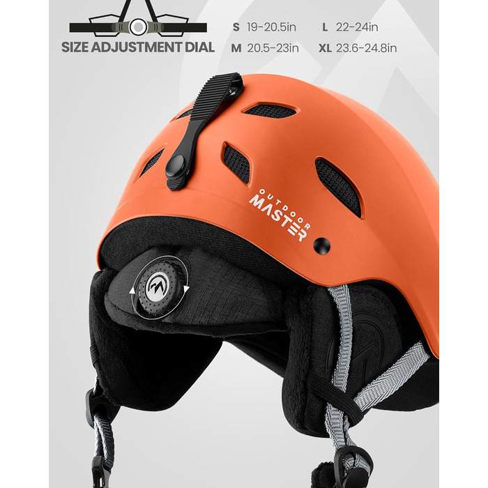 Набір для сноубордингу та лижного спорту Outdooraster: шлем та маска (матовий помаранчевий, L)