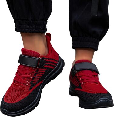 Дитячі спортивні кросівки для залу та фітнесу. Біла підошва, кріплення на липучці. Червоний колір, 30 EU