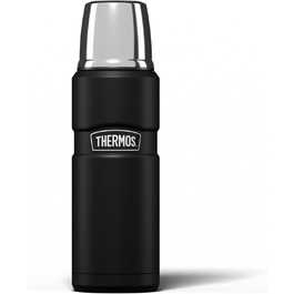 Термос Thermos Stainless King 470 мл багатоцільовий, оригінальний стиль, ізольована пляшка для подорожей і щоденного використання, чорний