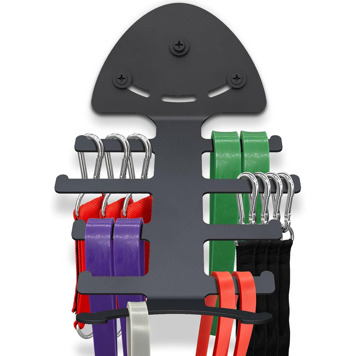 Набір еластичних стрічок для тренувань з полицею для зберігання фітнес-обладнання (Чорний)