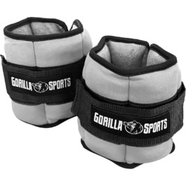 Обважнювачі для рук і ніг GORILLA SPORTS, 2 шт, неопреноові, регульовані, 0,45-2,25 кг, сірі