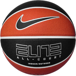 Баскетбольний м'яч Nike Elite All Court 8P 2.0, розмір 7, гума та синтетична шкіра, колір бурштиновий/білий/металік срібло/чорний