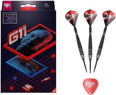 Дротики для дартсу Target Phil Taylor Gen 11 Power 9-Five, 95% вольфрам, Swiss Point, 22/24/26 г, ігровий набір
