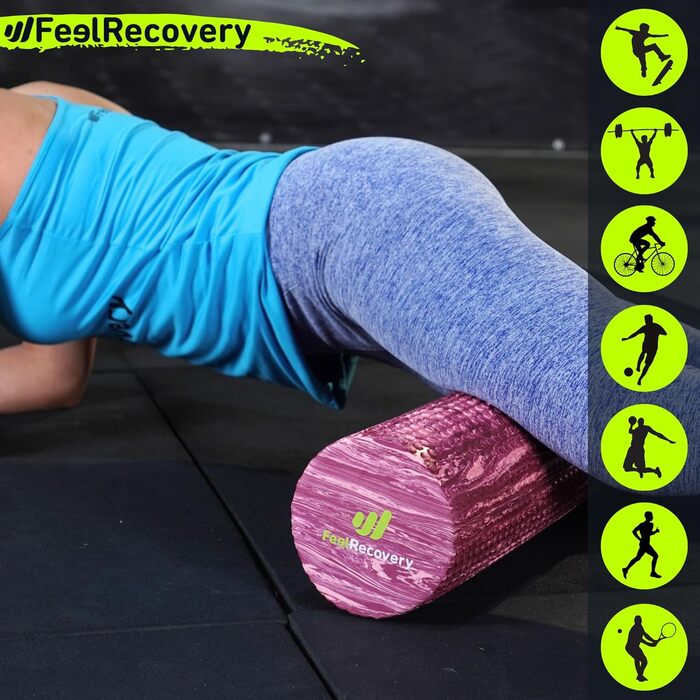 Масажний ролер Feel Recovery для фасції, м'який, для початківців, 45x15 см, EVA, середньої жорсткості, для спини, ніг, шиї, рожевий, для йоги та пілатесу