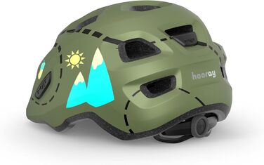 Дитячий велосипедний шолом MET Hooray, зелений, S/M (52-55 см), унісекс