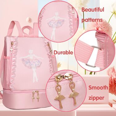 Дитяча спортивна сумка Youyike, водонепроникний рюкзак з відділенням для мокрого одягу, для дівчаток та хлопчиків, зелений, для танців та спорту