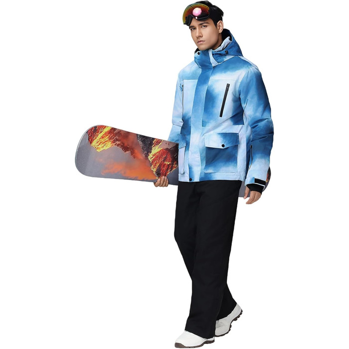 Костюм чоловічий зимовий HOTIAN для сноубордингу, катання на лижах та туризму (L, 8Blue+black)