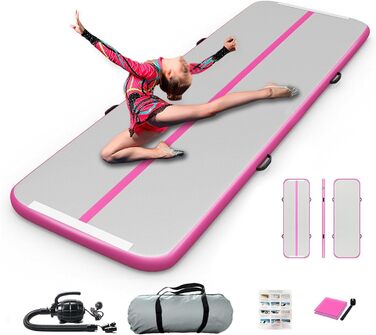 Гімнастична килимок JOYTALENT Air Matte Track з надувним покриттям, 10 см, 300 x 100 x 10 см (Рожевий)