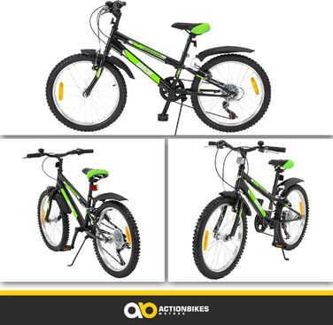Дитячий велосипед Actionbikes Arrow 20/24 дюймів, 6 швидкостей, V-Brake, захист крил, для хлопчиків і дівчаток, від 6 до 12 років