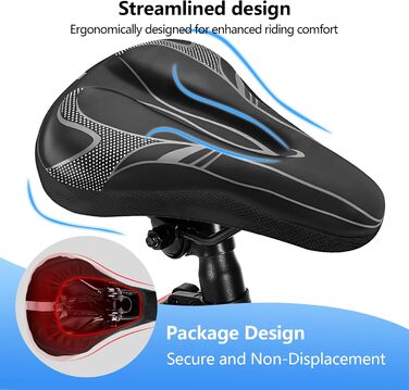 Покриття для велосипедного сидіння AUVSTAR з гелевою вставкою, дихаюче, преміум-якість, підходить для гірського велосипеда, потовщене, захист сидіння для чоловіків та жінок (сірий)