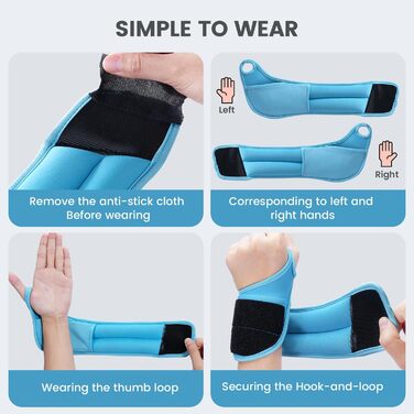 Набір вантажів для зап'ястя Sportneer (2 шт.) з петлями для великого пальця, синій