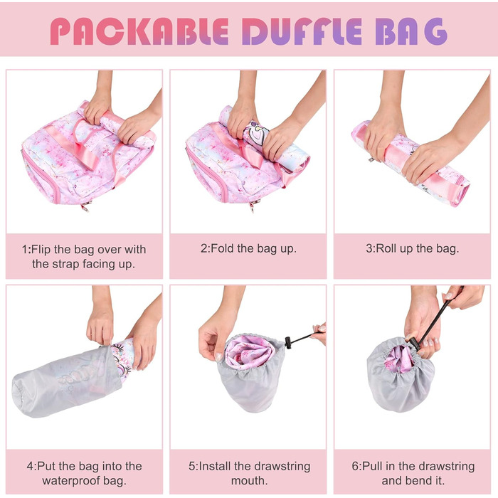 Дитяча спортивна сумка-рюкзак для плавання та гімнастики з відділенням для взуття та мокрих речей, яскрава сумка з принтом 'Райдуга' для дівчаток