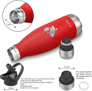 Термофляга AORIN 750 мл (винно-червона) - ізольована, без BPA, для дітей, спорту, подорожей