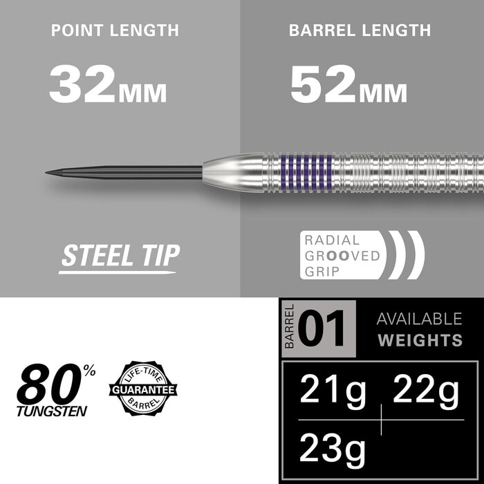 Професійний набір дротиків Target Darts Luke Littler 80% вольфрам, стальні дротики, Pro Grip, Pro Ultra, з чохлом, аксесуари та доступ до DartCounter