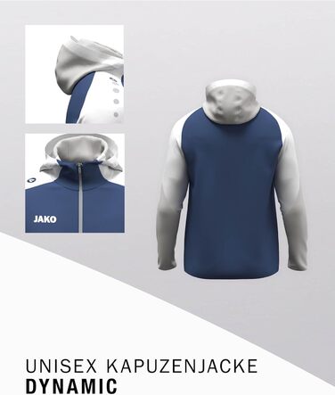 Чоловіча спортивна куртка з капюшоном JAKO Dynamic (3XL, небесно-блакитний/білий/темно-синій)