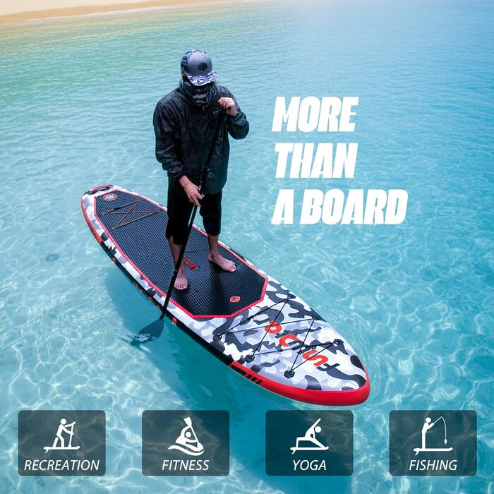 Надувний SUP Борд FunWater 10'10' - комплект з аксесуарами (чорний/зелений)