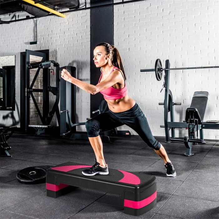 STEPPER COSTWAY: регульована платформа для степу, рожевий, до 250 кг