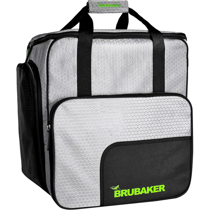 Набір BRUBAKER Kombi Set CarverTec Pro: мішок для лиж та чохол для лижних черевиків (1 пара лиж, палиці, черевики, шолом) - срібно-зелений - 170 см
