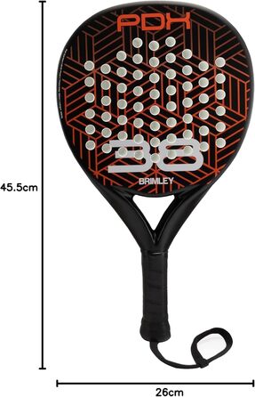 Плечовий захист Brimley Padelschläger Carbon PDX38 для падел-тенісу | 100% карбон, Eva-наповнювач | Для початківців та досвідчених гравців