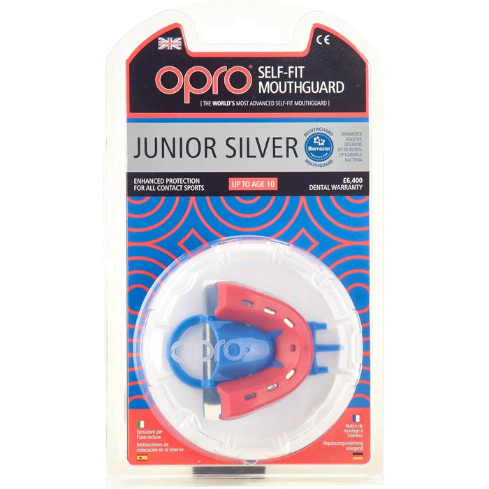Захисна капа OPRO Silver для регбі, хокею, ММА, боксу, баскетболу, контактних видів спорту, червона, для дітей (юніор), 1 шт.
