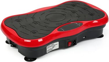 Вібраційна платформа для фітнесу, зменшення ваги, Bluetooth, 200 Вт, чорно-червона