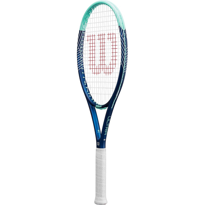 Тенісна ракетка Wilson Ultra Power 100 для дорослих, синьо-бірюзова, розмір ручки 4-1/4 (2), унісекс