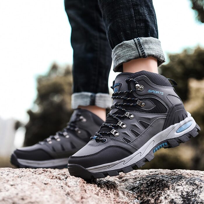 Черевики для трекінгу чоловічі та жіночі, легкі туристичні черевики, спортивне взуття для кемпінгу, сірі (41 EU)