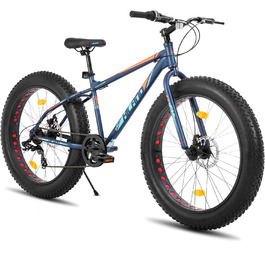 Гірський велосипед Hiland Fat Tire 24/26 дюймів для хлопчиків і дівчат, 7-ступеневий, дві дискові гальма, для пляжу та снігу