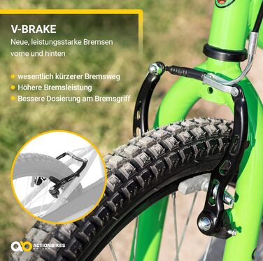 Дитяче велосипед Actionbikes Zombie 20 дюймів: V-Brake гальма, захист від бруду, для дітей 2-9 років