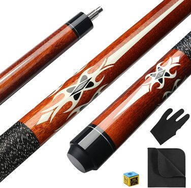 Більярдний кий Pool Cue 58 дюймів з канадського клена, 13 мм наконечники, для професійних гравців, 1/2 Maple, білий
