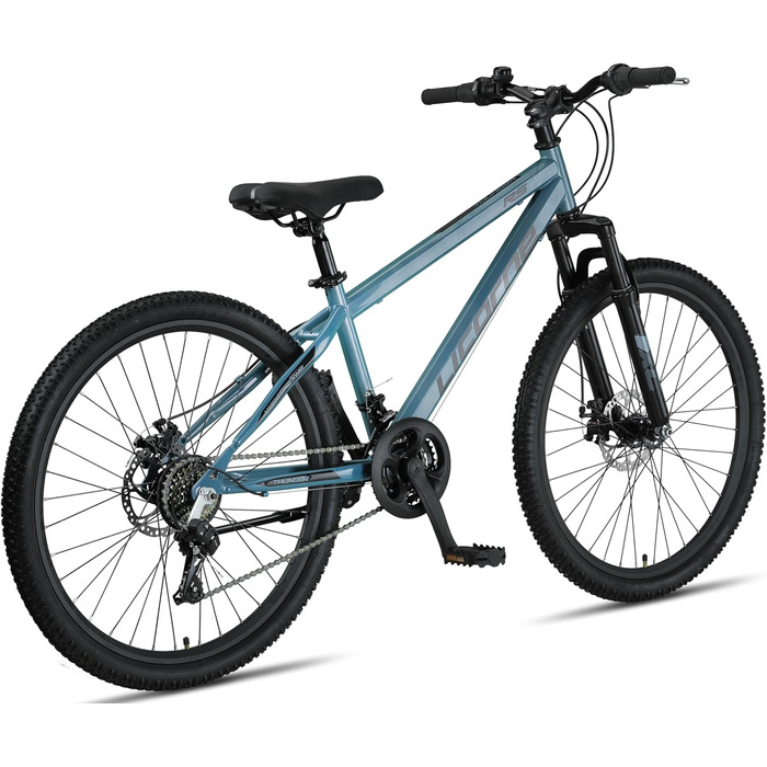Гірський велосипед Licorne Bike Thunder Premium з дисковими гальмами, 26 дюймів, Aquamarine — універсальний для дітей та дорослих